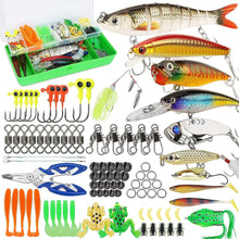 Load image into Gallery viewer, Fishing Lures Tackle Box Bass Fishing Kit,Saltwater and Freshwater Lures Fishing Gear Including Fishing Accessories and Fishing Equipment for Bass,Trout, Salmon