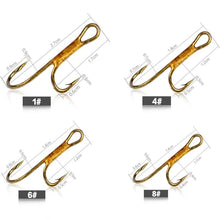 Load image into Gallery viewer, Double Gold Barbed Fishing Hook